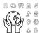 Bundle of twelve human rights line style set icons