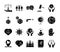 Bundle of twelve human rights silhouette style set icons