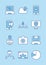 Bundle of twelve marketing digital set icons