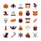 Bundle of twenty five halloween set collection icons