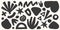 Bundle of vector black and white hand drawn various organic shapes,doodles and textures