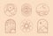 Bundle of vector bohemian logos; icons;symbols