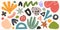 Bundle of vector colorful hand drawn various organic shapes,doodles,elements and textures