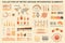 Bundle vintage infographic elements data visualization vector design template. Can be used for steps, business processes