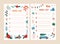 Bundle of wish list templates decorated by traditional seasonal Christmas decorations - snowman, garland, holly berries