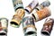 Bundles of Egypt money roll pounds banknotes currency isolated on white background, Egyptian pounds cash money bills rolled up