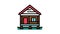bungalow house color icon animation