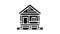 bungalow house glyph icon animation