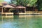 Bungalow houses and bowers in the lake, summer season