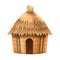 Bungalow hut, vector African thatched nipa house, straw village building roof, bamboo beach tent.