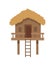 Bungalow with Ladder Closeup Vector Illustration