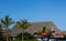 Bungalow at seaside resort with dry grass roof