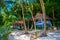 Bungalows among palms, Coral Bay Beach, Koh Phangan island, Sura