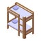 Bunk bed furniture icon, isometric style