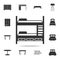 bunk bed icon. Detailed set of furniture icons. Premium quality graphic design. One of the collection icons for websites; web desi