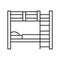 bunk bed kid bedroom line icon vector illustration