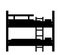 Bunk bed vector silhouette illustration isolated on white background.