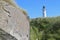 Bunker and lighthouse, North Denmark, Europe.