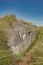 Bunker ruin at beach near Houvig, Jutland, Denmark, grassland on dune2