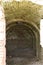 Bunker ruin at beach near Houvig, Jutland, Denmark, view into