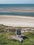 Bunker from WW2 at Blaavand beach at the North Sea coast in summer, Denmark