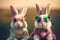 Bunnies in quirky costumes. Generate ai