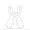 Bunny animal love hearts vector illustration