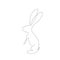 Bunny animals on white background line draw