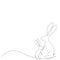 Bunny animals on white background line draw
