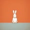 Bunny: A Contemplative Minimalist Rabbit Illustration In The Style Of Edward Gorey And Oliver Jeffers