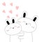 Bunny couple. Baby rabbit hare. Hugging family. Cute kawaii funny cartoon character. Hug, embrace, cuddle. Happy Valentines day.