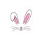 Bunny ears mask. Bunny face. Easter. Vector