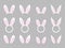 Bunny ears - vector collection. Easter bunny headband. Easter bunny ears mask. Hare ears head accessory. Vector illustration