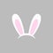 Bunny ears - vector icon. Easter bunny headband. Easter bunny ears mask. Hare ears head accessory. Vector illustration