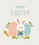 Bunny and Eggs With Carrots, A Whimsical Easter Arrangement for Delightful Celebrations. Vector Illustration.