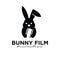 Bunny film cinema camera logo icon design