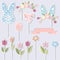 Bunny, floral wreath, bunny ears, flowers as cake toppers