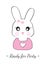 Bunny Girl Illustration, Ready for Party, Cartoon Bunny Vector Illustration, Cartoon Character Illustration