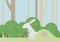Bunny hare rabbit flat design cartoon vector wild animal