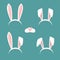 Bunny hears icon flat set