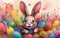 Bunny joyful balloon party