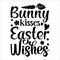 Bunny Kisses Easter Wishes, Typography t-shirt design for geographers
