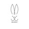 Bunny logo design simple line vector illustration on white