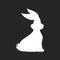 Bunny pet silhouette. Hare vector cute rabbit in cartoon style.