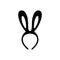 Bunny rabbit ears headband head wear vector icon logo. Easter rabbit costume isolated vector. Illustration of easter rabbit ear c