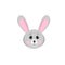 Bunny rabbit graphic. Cute animal in a flat style. cartoon children character. portrait, face, face, icon, card, design element