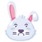 Bunny sadness expression cute facial emoji vector