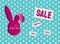 Bunny sale easter banner vector