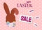 Bunny sale easter banner vector