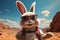 Bunny with shades embarks on an animated desert adventure quest